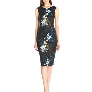Ted Baker Twilight Floral Fitted Midi Dress NWT